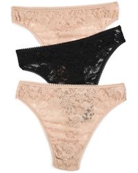 Hanky Panky - Daily Lace High Cut Thong 3 Pack - Lyst