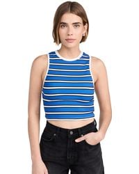 Alice + Olivia - Aice + Oivia Andre Fitted Cropped Tank Teakwood Tripe French Bue - Lyst