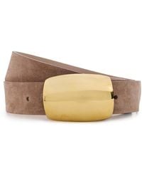 L'Agence - Milou Domed Croc Embossed Belt - Lyst
