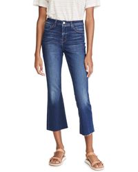 L'Agence - Kendra High Rise Crop Flare Jeans - Lyst