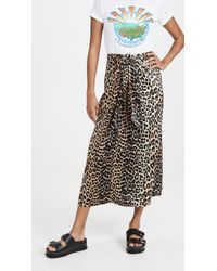 Ganni Stretch Satin Skirt - Black