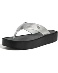 Tory Burch - Leather Platform Flip Flops - Lyst