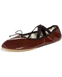 Tory Burch - Peep Toe Mary Jane Ballet Flats - Lyst