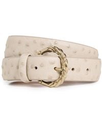 Anderson's - Narrow Semi Formal Ostrich Print Leather Belt - Lyst