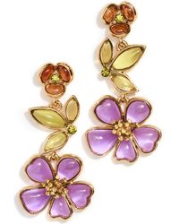 Oscar de la Renta - Cloudy Resin Floral Chandelier Earrings - Lyst