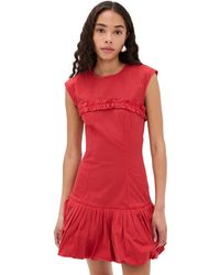 Ganni - Washed Stretch Cotton Corset Mini Dress - Lyst