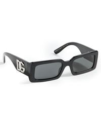Dolce & Gabbana - Narrow Rectangular Sunglasses - Lyst