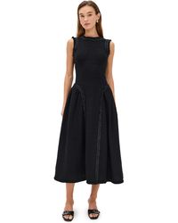 Self-Portrait - Boucle Sleeveless Midi Dress - Lyst