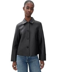 Theory - Boxy Cuff Leather Jacket - Lyst