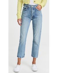 Agolde - Riley High Rise Straight Crop Jeans - Lyst
