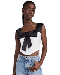Rozie Corsets - Bow-embellished Satin Corset Top - Lyst