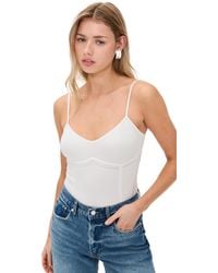 Fleur du Mal - Knit Underbust Cami Thong Bodysuit - Lyst