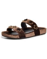 Larroude - Milan Piccolo Velvet Slides - Lyst