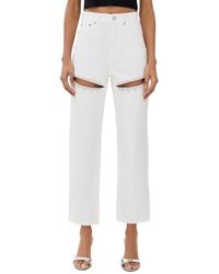 Area - Crystal Slit Jeans - Lyst