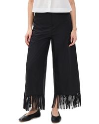 MEIMEIJ - Poplin Pants With Fringes Detail - Lyst