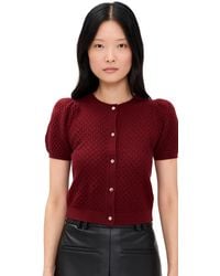 Alice + Olivia - Sabine Puff Sleeve Crop Cardigan - Lyst