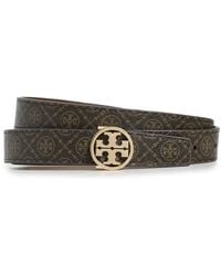 Tory Burch - T Monogram Coated Canvas Miller Belt - Lyst