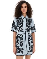 Sea - Liliana Applique Mini Shirt Dress - Lyst