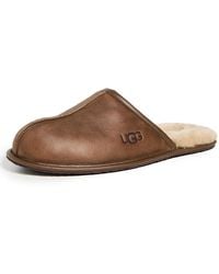 UGG - Scuff Leather Slippers - Lyst