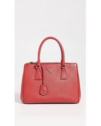 What Goes Around Comes Around Prada Red Saffiano Executive Tote Medium