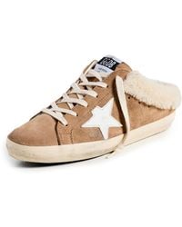 Golden Goose - Super-star Sabot Suede Upper Leather Star Shearling Lining Sneakers - Lyst