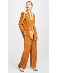 Endless Rose Velvet Single Breasted Blazer - Yellow