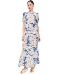 Ulla Johnson - Samar Short Sleeve Silk Dress - Lyst