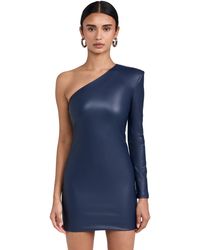 LAPOINTE - Stretch Faux Leather One Shoulder Dress - Lyst