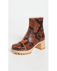 Swedish Hasbeens Stitchy Boots - Brown
