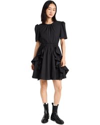 Jason Wu - Short Sleeve Cotton Crew Neck Dress With Ruffle Skirt - Lyst