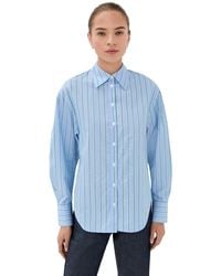 BITE STUDIOS - Vera Striped Organic Cotton Poplin Shirt - Lyst
