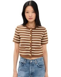 English Factory - Knit Striped Sweater Cardigan - Lyst