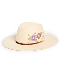 Freya - Poppy Cross Stitch Straw Hat Natura - Lyst