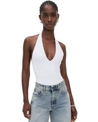 GOOD AMERICAN - Scuba Halter V Neck Thong Bodysuit - Lyst