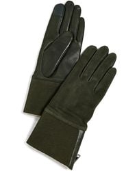 Carolina Amato - Suede Back Shearling Cuff & Side Zipper Gloves - Lyst
