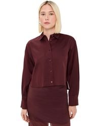 Le Bos - Felicity Boxy Cropped Satin Button Down - Lyst