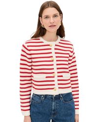 English Factory - Knit Striped Sweater Cardigan - Lyst