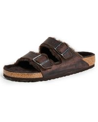 Birkenstock - Arizona Shearling Sandals - Lyst