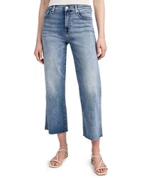 7 For All Mankind - Cropped Alexa Raw Cut Hem Jeans - Lyst