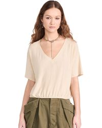 R13 - Gathered He V Neck Tee - Lyst