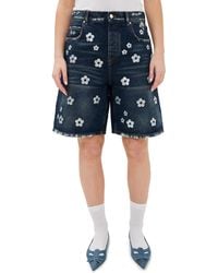 Marc Jacobs 'sequin Daisy Wide Leg' Bermuda Shorts in Blue