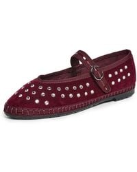Flabelus - Mae Velvet Mary Jane Flats - Lyst