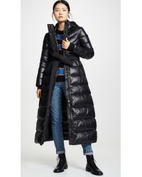 Mackage Calina Maxi Lightweight Down Coat With Sash Belt In Black - Women