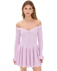 Self-Portrait - Ribbed Knit Mini Dress - Lyst