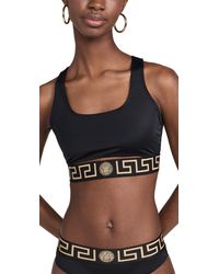 Versace - Lycra Vita Recycled New Logo Bikini Top - Lyst