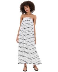 Endless Rose - Strapless Pleated Polka Dot Maxi Dress - Lyst