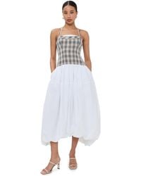 【Simkhai】 Pfeifferコットンアンドリネンブレンドミディドレス Pfeiffer cotton and linen-blend midi dress in multicoloured