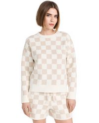 Barefoot Dreams - Barefoot Drea Cozy Cotton Checkered Pullover Oateal/crea - Lyst