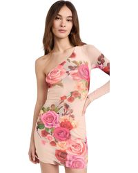 AFRM - Zhuri One Shouder Mini Dress With Open Back Detai Nude Rose Swir - Lyst
