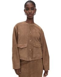 St. Agni - Suede Utility Cocoon Bomber - Lyst